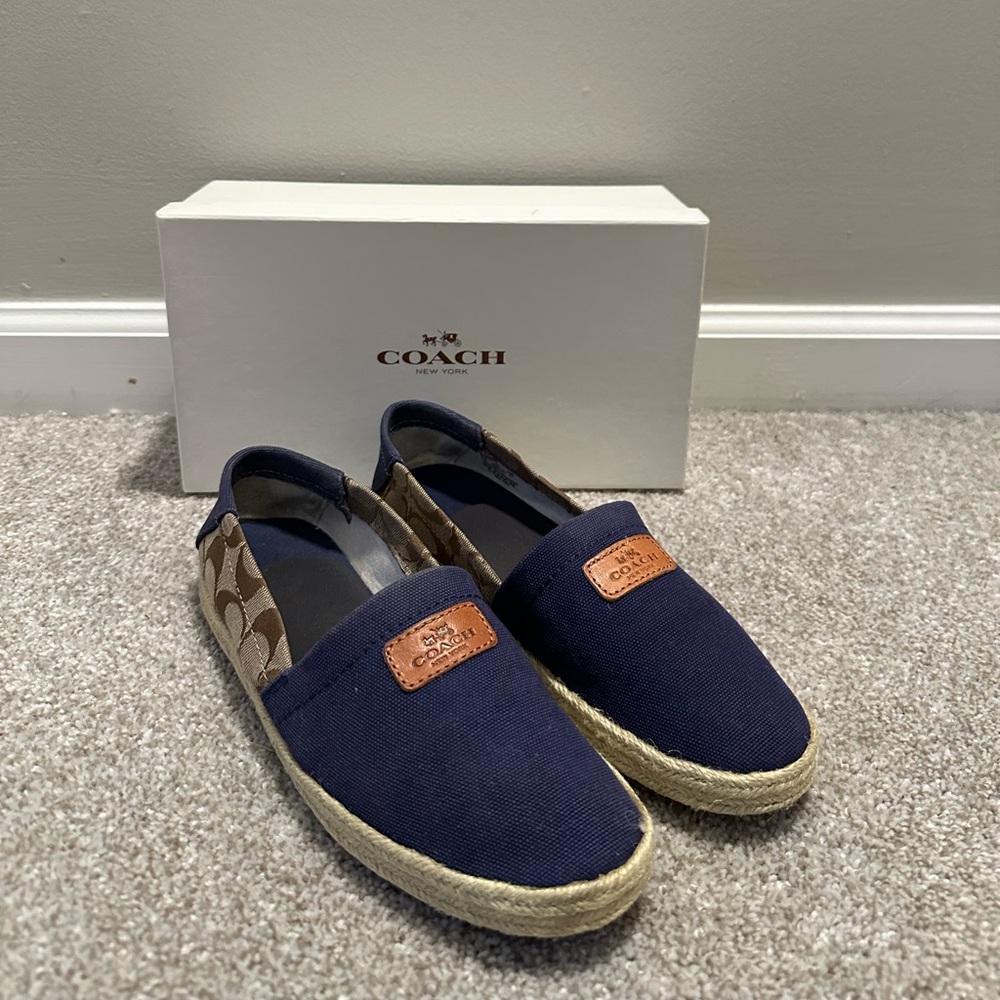 Coach Blue and Tan Espadrilles
